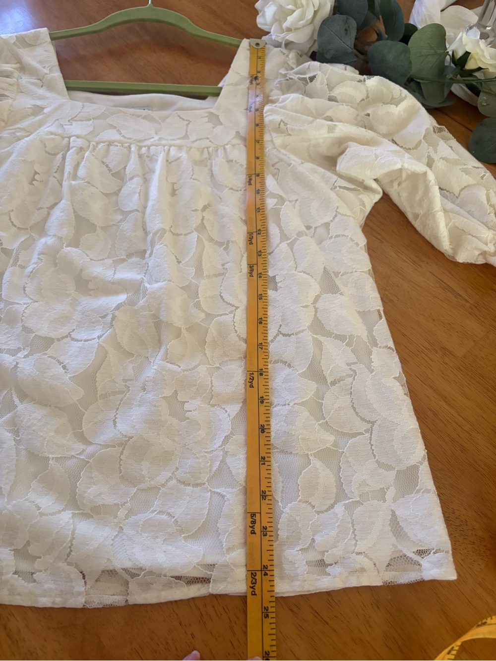 NorthStyle Cream Floral Lace Square-Neck Blouse - Picture 11 of 12